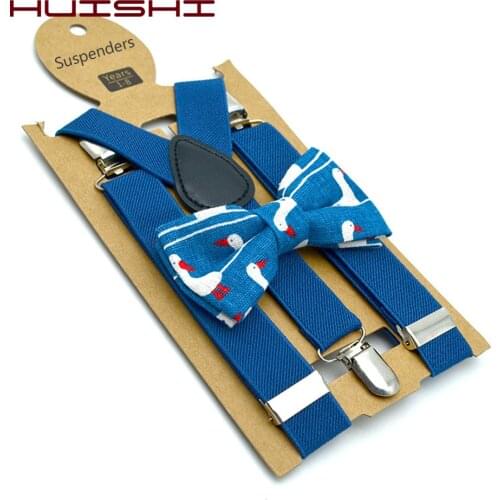 HUISHI Bow Tie And Suspenders For Baby Boys Elastic Suspenders Christmas Children Matching Tuxedo Suit Unisex Boys Girls Brace