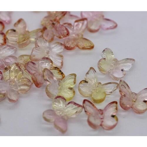 11mm Multicolor Exquisite Jewelry Accessories Stereoscopic Glass Butterfly Loose Beads DIY Handmade Material Gradient Color Bead