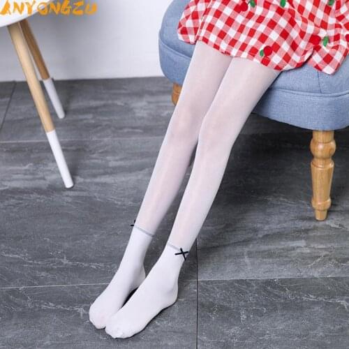 Baby dance with pantyhose Summer 2017 thin Girls bowknot Invisible Stitching Tights 3pcs