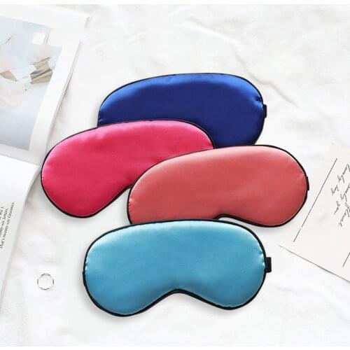Men Women Silk Feeling Eye Mask for Sleep Blindfold Travel Office Sleeping Rest Aid Solid Color Soft Breathable Eye Shade Cover