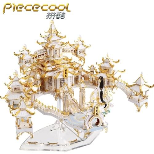 MMZ MODEL Piececool 3D metal puzzle THE MOON PALACE Assembly Model DIY 3D Laser Cut Model puzzle toys gift for adult