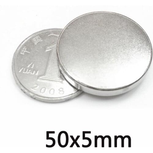 1/2PCS 50x5mm NdFeB Big Powerful Magnets N35 Permanent Round Magnet 50x5 mm Thick Neodymium Magnetic Super Strong 50*5 mm