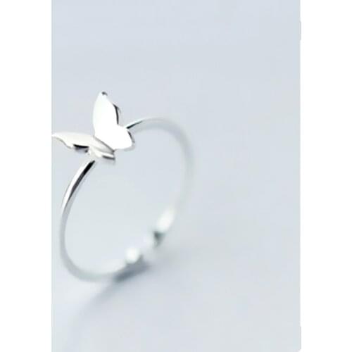 New Trendy Personality Punk Butterfly Rings For Women Lady Resizable Size Rings Party Jewelry Charm Gifts 2021