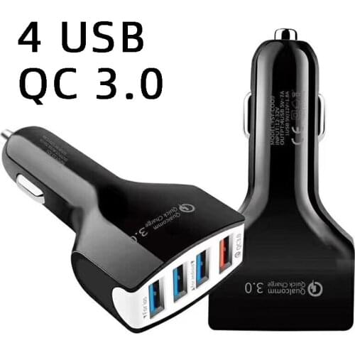 Upgrade 4USB QC 3.0 Car Charger Quick Charge 3.0 Phone Charging Car Fast Charger 4Ports USB Car Portable Charger for Ios Android