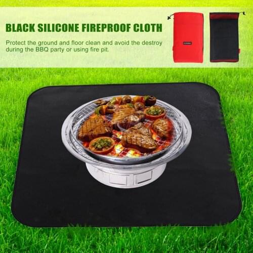 Barbecue Flame Retardant Protective Mat Outdoor Camping Cloth Floor Protection Mat Insulation Cushion Silicone Fireproof Cloth