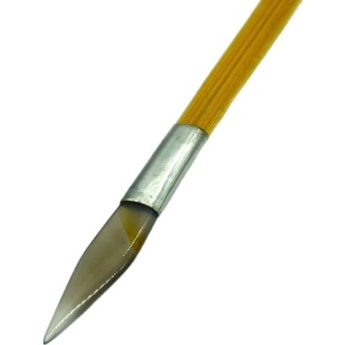 Agate Burnisher Sword Shape With Bamboo Handle Gemstone Burnishers Jewelry Making Tools
