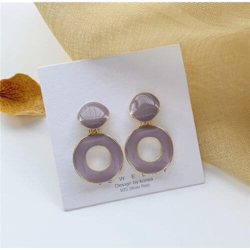 Temperament of style restoring ancient ways gentle circle stud earrings contracted geometric earrings jewelry accessories