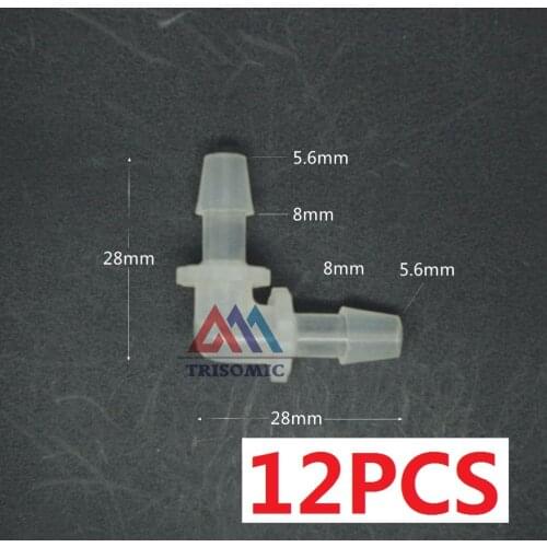 12 pieces 5.6mm Elbow equant Connector Equal Tube Joiner Material PP Plastic Fitting Fish Tank Airline Aquarium