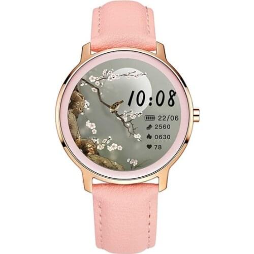 Super Slim Fashion Women Smart Watch 2020 Full Touch Round Screen Smartwatch for Woman Heart Rate Monitor For Android and IOS