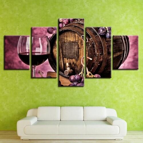 Modern Canvas Living Room Pictures Painting Wall Artwork 5 Panel Wine Cellar HD Printed Modular Poster Home Decor