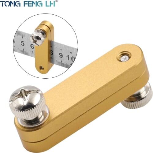 Steel Ruler Positioning Block Woodworking Scribe Drawing Mark Line Gauge Carpenter DIY Measuring Tool