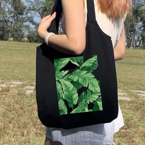 Fashion Creative Print Plant Harajuku Shopper Large Capacity Handbag Women Canvas Bag Classic Vintage Tote Shoulder Package Bags