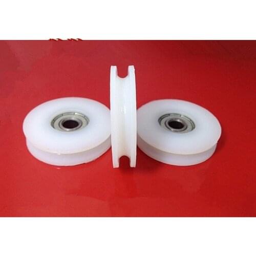 2pc U Nylon plastic Embedded 608 Groove Ball Bearings 8*46.5*10mm Guide Pulley