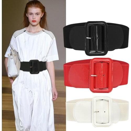 Big belts for women waist corset belt wide elastic cummerbunds black stretch plus size belt dress fashion ladies cinturon mujer
