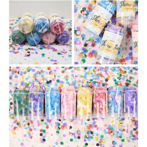 1PC Hot Colorful Metallic Confetti Party Popper Cannons Handheld Spring Firecracker Graduation Wedding Party Celebration Supplie