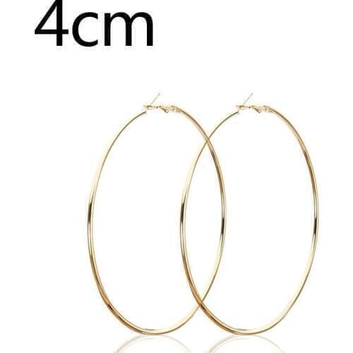 30 40 50 60 70 80 90 100 mm Exaggerate Big Smooth Circle Hoop Earrings Brincos Simple Party Round Loop Earrings for Women Jewe