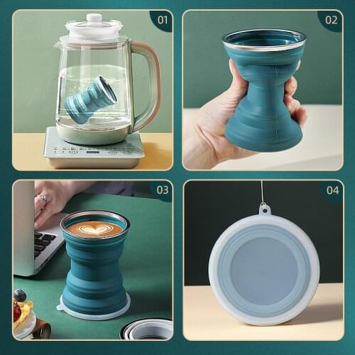 320ml Portable Water Bottle Silicone Foldable Coffee Drink Cup Reusable Outdoor Camping Travel Wash Collapsible Telescopic Mug