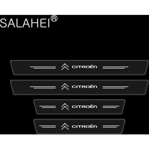 4PCS Transparent TPU Car Door Sill Plate Sticker For Citroen C2 C3 C4 C5 C1 Elysee Berling Xsara Picasso Saxo Cactus DS3 DS4 DS6