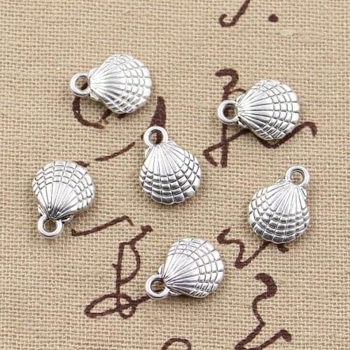 8pcs Charms double sided shell 13*11mm Antique Making pendant fit,Vintage Tibetan Silver,DIY bracelet necklace