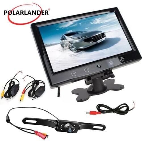 9 Inch TFT Screen Car Monitor With Wireless Parking Monitor LED GPS Long Lightless Hidden Night Vision Rear Camera