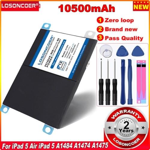 A1484 10500mAh Tablet Battery For iPad 5 Air Air 1 iPad5 A1474 A1475 A1484 A1476 A1822 A1823 A1893 A1954 Replacement Battery