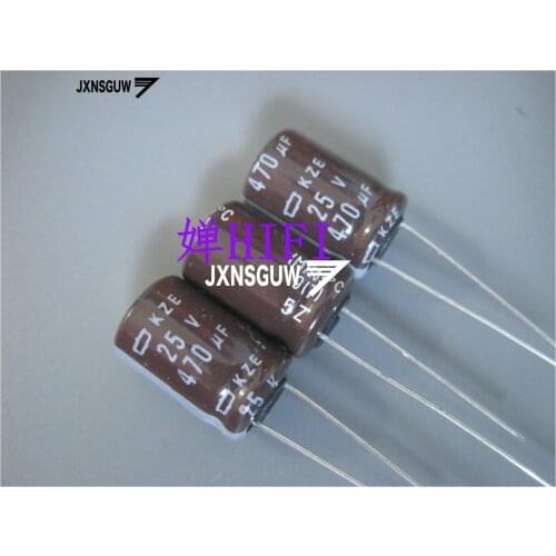 20PCS NIPPON KZE 25V470UF 10X16MM NCC Aluminum electrolytic capacitor 470UF/25V CHEMI-CON 105 degrees 470uF 25V
