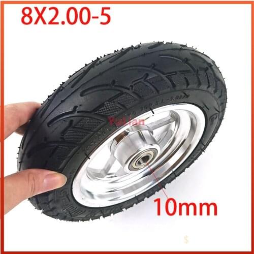 8x2.00-5 Wheel Tubeless Vacuum Tire with Aluminum Alloy Rims for Electric Scooter Kugoo S3 S2 S1 C3 Pocket Bike Wheelchair