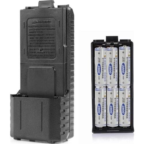 Black 6xAA Battery Case Shell Box For Two Way Radio Baofeng UV-5R UV-5RE Plus