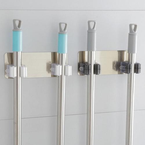 Home Organizer Towel Broom Hanger Storage Holder Kitchen Rack Mop Holder