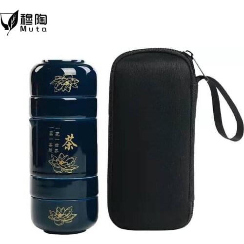 Ceramic teapots with 2 cups a tea sets portable travel office tea set drinkware black crockery ceramic teapot kettles tea cups