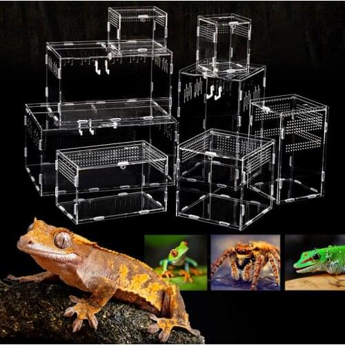 Acrylic Reptile Breeding Box Transparent Spider Lizard Scorpion Entis Acrylic Assembled Insect Breathable Terrarium