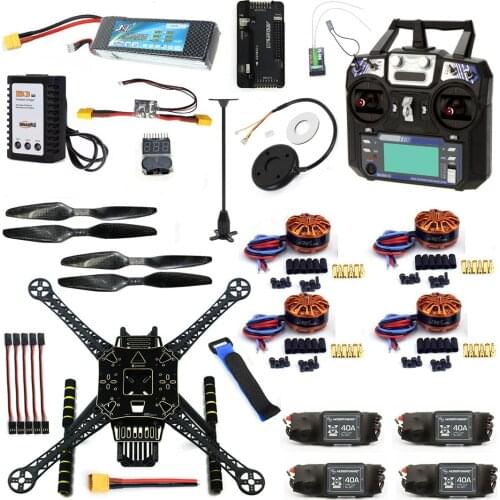 DIY Quadcopter RC FPV Drone S600 Frame Full Kit with APM 2.8 No Compass Flysky FS-i6 TX Battery Charger Motor 40A ESC
