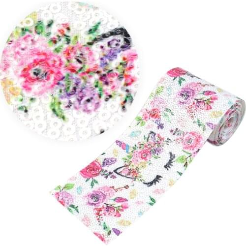 David accessories 3" 75mm Reversible Sequin Ribbon 2Yard/Roll DIY Sewing Dress Clothing Hair Bows Belt Handmade,2Yc11824