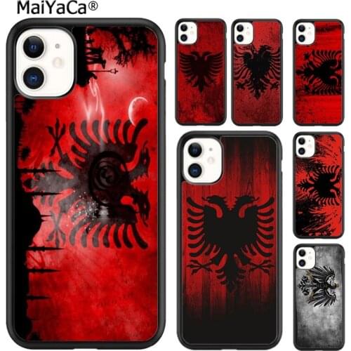MaiYaCa Albanian Flag Eagle Banner Phone Case Cover For iPhone SE 6 6s 7 8 plus X XR XS 11 12 pro max Samsung Galaxy S8 S9 S10