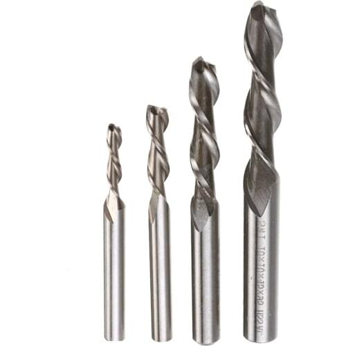 Mayitr 1pcs Extra Long 4/6/8/10mm 2 Flute HSS & Aluminium End Mill Cutter CNC Milling Cutting Bit for Power Tools