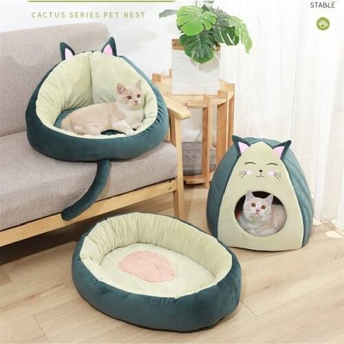 2021NEW Cat Bed House Soft Plush Kennel Puppy Cushion Small Dogs Cats Nest Winter Warm Sleeping Pet Dog Bed Pet Mat Dropshipping