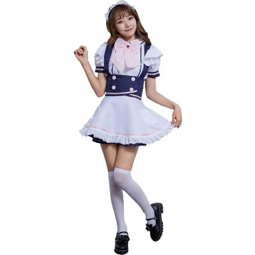 New Style White Sexy Servant Lolita Dress Role Play Maid Costume Anime Cosplay Maid Uniform Women Halloween Party Costumes