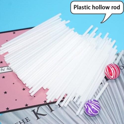 100pcs/set Disposal Lollipop Sticks Candy Pops Plastic Sucker Tubes Sticks Tools