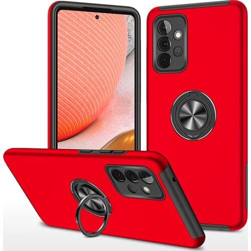 For Samsung Galaxy A12 A02S A52 A72 A32 4G 5G Armor Shockproof Case Anti-Fall Magnetic Finger Ring Stand Holder Protective Cover