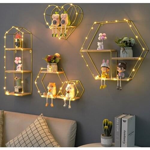 Room Combination Wall Shelving Without Punching Decorative Wall Storage Rack Bed Side Bedroom Wall Hanging Rack