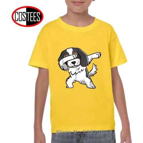Tatooine Tricolor Cavalier King Charles Spaniel Dog Dabbing T shirt Pet dog lover gift tee shirt TeenBoys Kids 2021 New Hot sale