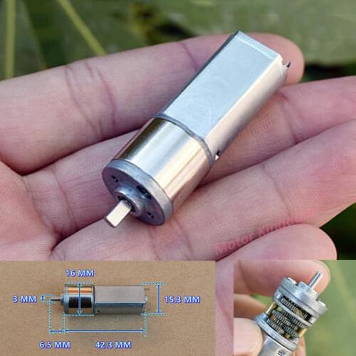 DC 3V-6V 5V 58RPM Micro Mini 16mm Electric Gear Motor Metal Gearbox Slow Speed Large Torque DIY Robot Smart Car Toy