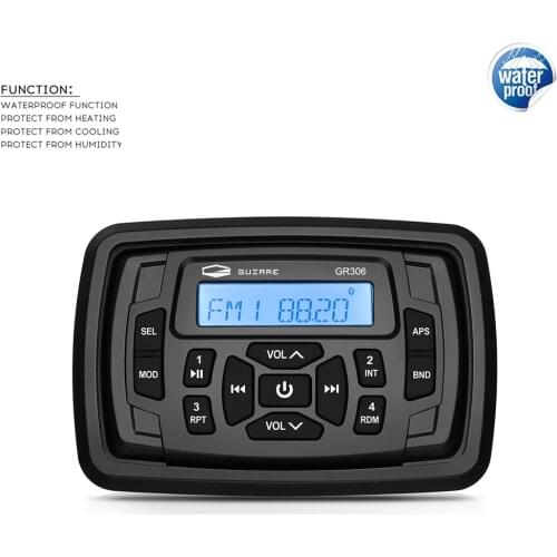 Waterproof Marine Radio Boat Stereo Bluetooth Sound System Digital Audio Media FM AM Car MP3 Player For ATV RV Yacht Motorcycle