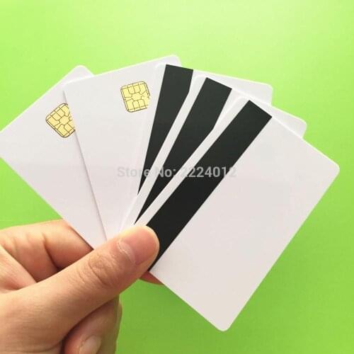 WhiteContact Sle4428 Chip Smart IC Blank PVC Card w/ Hi-Co Magnetic Stripe For MS R609 Mag Reader Writer 20PCS/Lot