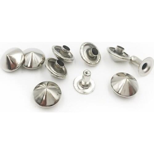 1000sets 10mm wholesale Metal Cone Rivets Studs Spots Nailhead Spikes Bracelet Clothes Garment Rivets For clothing Bag