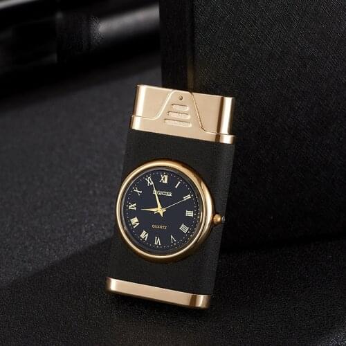 NEW Creative Metal Watch Lighter Mini Torch Butane Gas Jet Lighter Blue Flame Unusual Cigarette Cigar Lighters Gadgets For Men