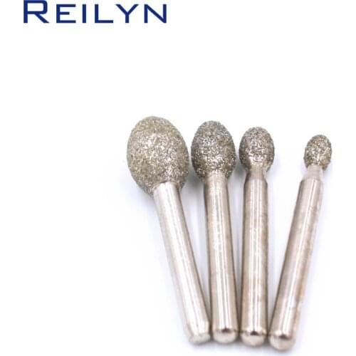 Grinding Head 1pc 46# 6x6mm 6x12mm 6x20mm Emery Grinding Points Diamond Abrasive Bits Jade Grinding Burr Machine Abrasives