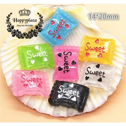 10pcs Resin Flatback Cabochon Glitter Sweet Heart Candy Simulation Food Art Supply Decoration Charm Craft,14x20mm