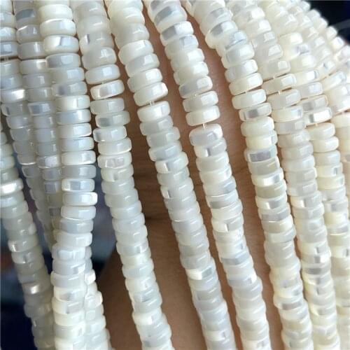 3x7mm Natural Mother of Pearl Shell Beads Small Shell Spacer Beads Pearl DIY Bead Jewelry Making Necklace Bracelet Earrings 15"