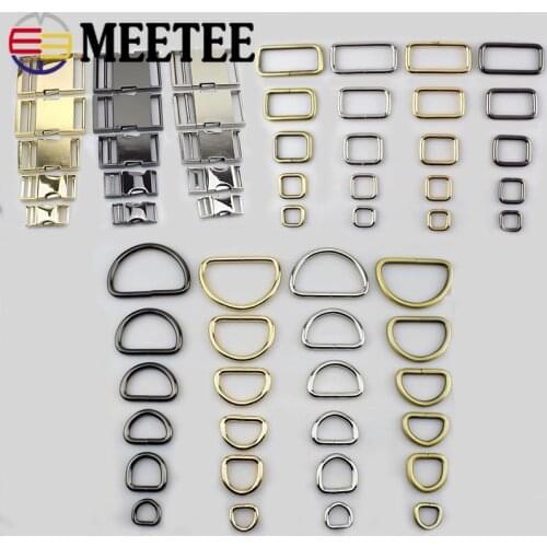 Meetee 15-38mm Metal O D Ring Pin Buckles Clasp Web Belt Backpack Bags Purse Shoes Garment Collar Sewing DIY Leather Craft